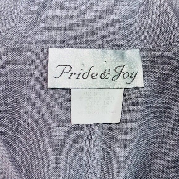 Pride & Joy | Vintage Button Down Blouse Short Sleeve | Grey | Women | 10P - Picture 6 of 7